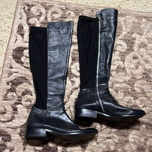 Michael Michael Kors Bromley black leather & stretch over the knee Boots size 11